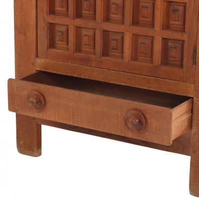French Oak Brutalist Style Cabinet C 1960 