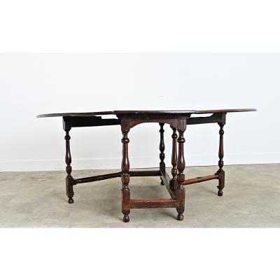 French Oak Gate Leg Drop leaf Dining Table