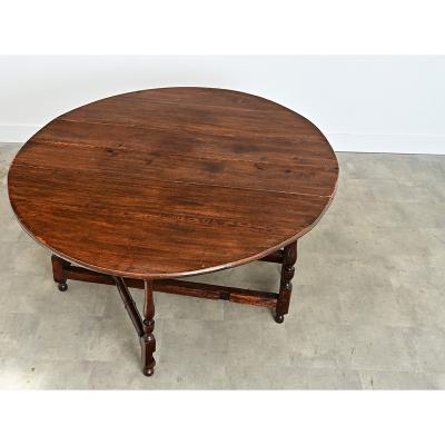 French Oak Gate Leg Drop leaf Dining Table
