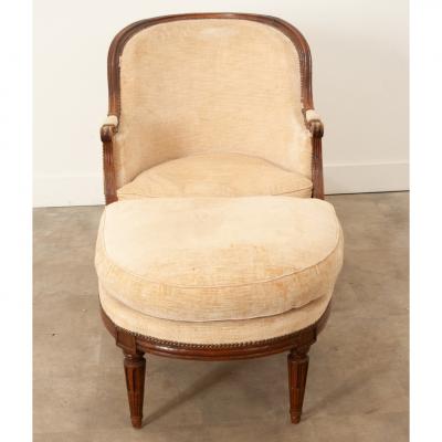 French Oak Louis XVI Style Bergere Ottoman