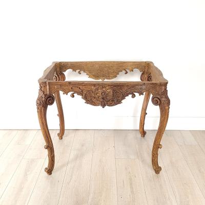 French Oak R gence Period Center Table with Marble Top early 18th century