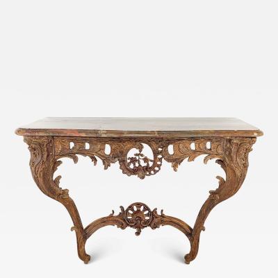 French Oak R gence Period Marble Topped Console early 18th century Restored