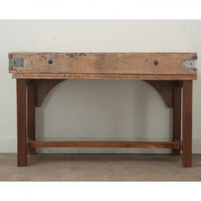 French Oak and Pine Butcher Block Table