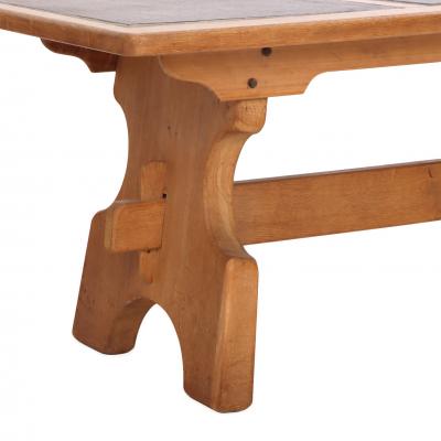 French Oak and Stone Dining Table C 1960 