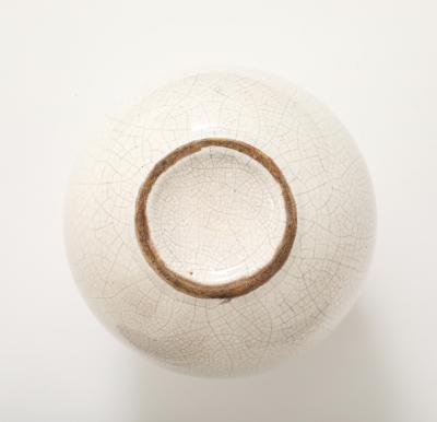 French Off White Crackle Vase 1930 40s
