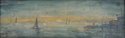 French Oil Painting of a Seascape c 1900