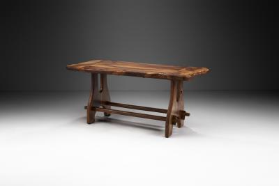 French Olive Wood Dining Table France 1970s