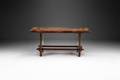 French Olive Wood Dining Table France 1970s