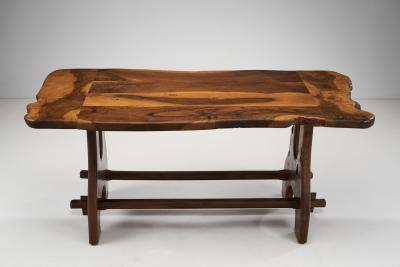 French Olive Wood Dining Table France 1970s