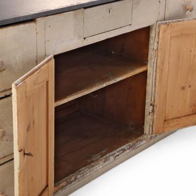 French Painted Counter with Belgian Bluestone Top C 1880