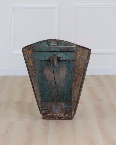 French Painted Grape Picking Hod Iron Circa 1900 Rustic Decor