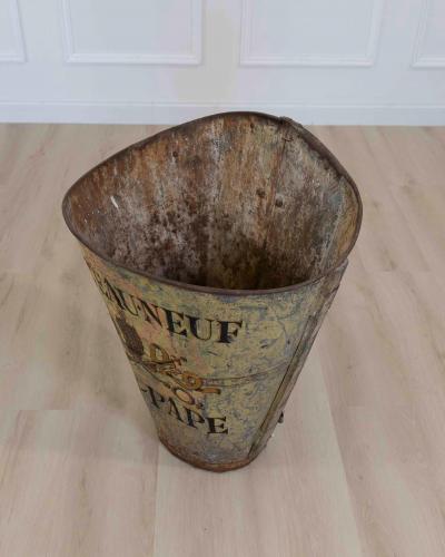 French Painted Grape Picking Hod Iron Circa 1900 Rustic Decor