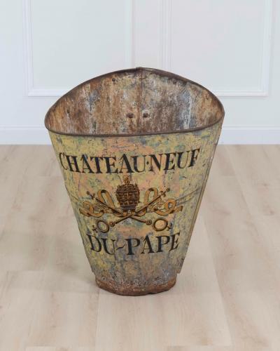 French Painted Grape Picking Hod Iron Circa 1900 Rustic Decor