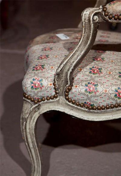 French Painted Louis XIV Style Childs or Doll Armchair by Jansen