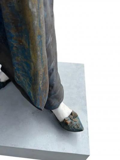 French Painted Metal Life Size Figure of a Geisha by Charles Masse