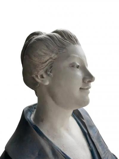 French Painted Metal Life Size Figure of a Geisha by Charles Masse