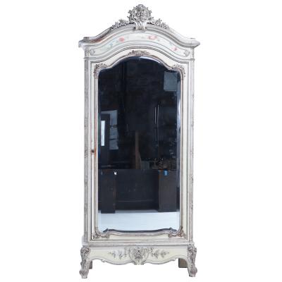 French Painted Walnut Single Door Armoire C 1880