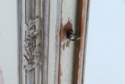 French Painted Walnut Single Door Armoire C 1880