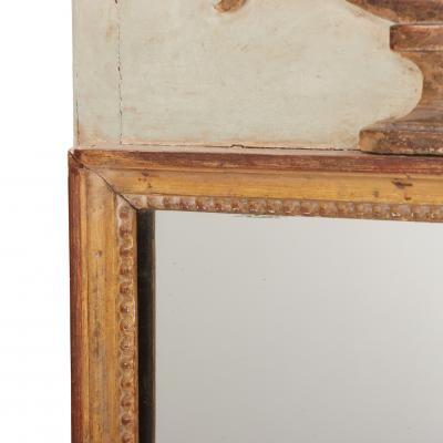 French Painted and Gilt Narrow Mirror Late 19th C 