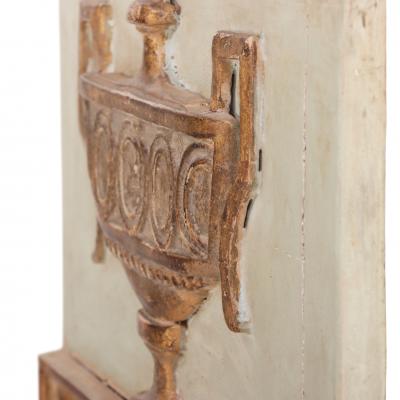 French Painted and Gilt Narrow Mirror Late 19th C 