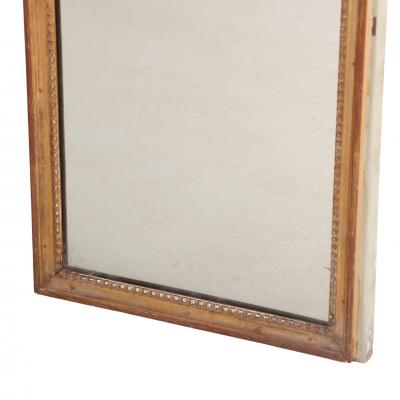 French Painted and Gilt Narrow Mirror Late 19th C 