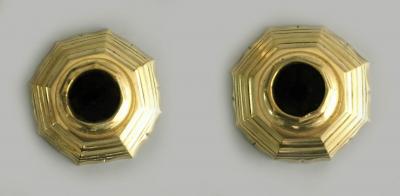 French Pair Louis XV 18th Century Brass Candlesticks