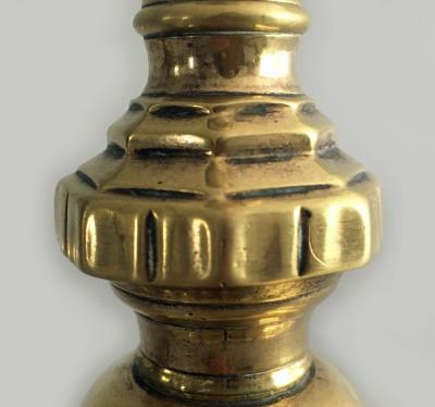 French Pair Louis XV 18th Century Brass Candlesticks