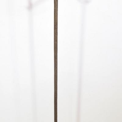 French Pair of 17th Century Hand Forged Iron Candleholders