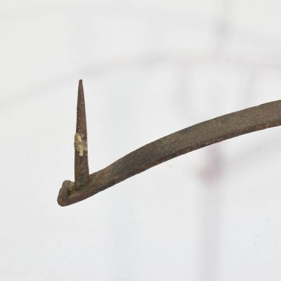 French Pair of 17th Century Hand Forged Iron Candleholders