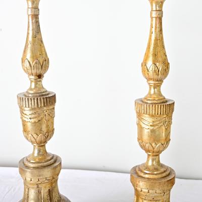 French Pair of 18th Century Gilt Candlesticks