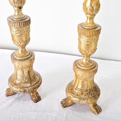 French Pair of 18th Century Gilt Candlesticks