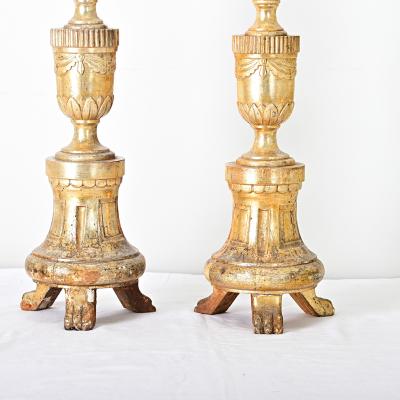 French Pair of 18th Century Gilt Candlesticks