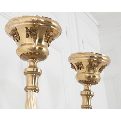 French Pair of 19th Century Altar Torches