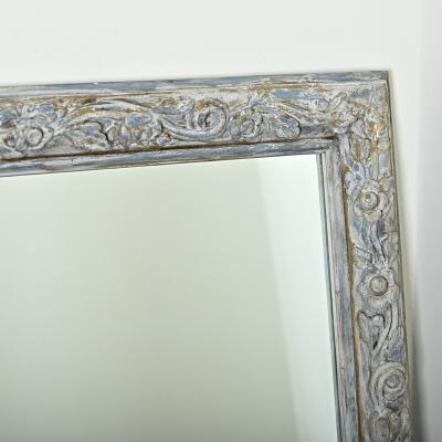 French Pair of 19th Century Carved Painted Mirrors