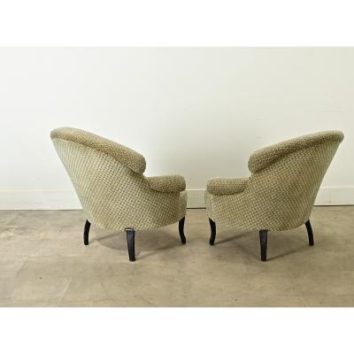 French Pair of 19th Century Napoleon III Club Chairs