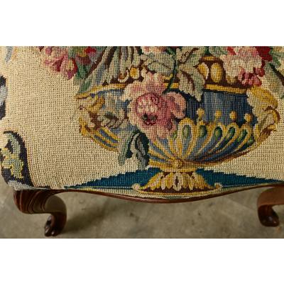 French Pair of Louis XV style Stools with Needlepoint