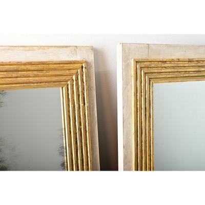 French Pair of Louis XVI Style Gilt Mirrors