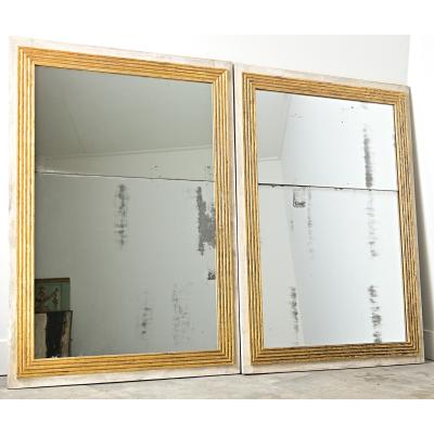 French Pair of Louis XVI Style Gilt Mirrors