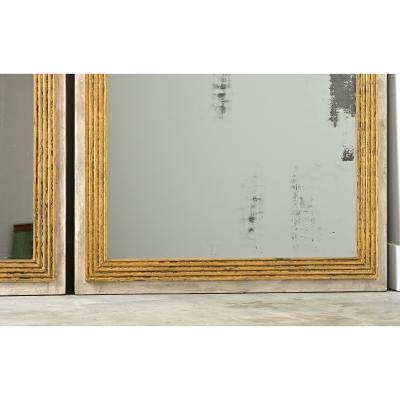 French Pair of Louis XVI Style Gilt Mirrors