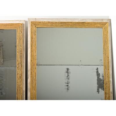 French Pair of Louis XVI Style Gilt Mirrors