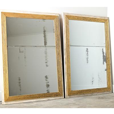 French Pair of Louis XVI Style Gilt Mirrors