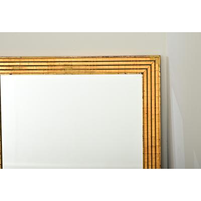 French Pair of Louis XVI Style Reeded Gilt Mirrors