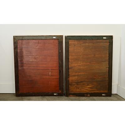 French Pair of Louis XVI Style Reeded Gilt Mirrors