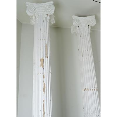 French Pair of Massive Painted Columns