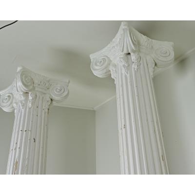 French Pair of Massive Painted Columns