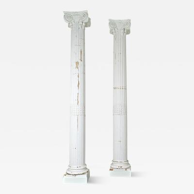 French Pair of Massive Painted Columns