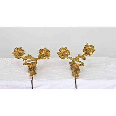 French Pair of Period Louis XV Wall Sconces