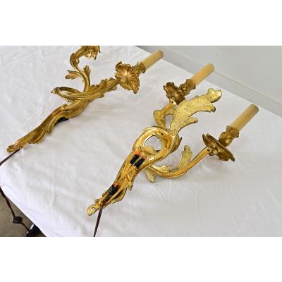 French Pair of Period Louis XV Wall Sconces