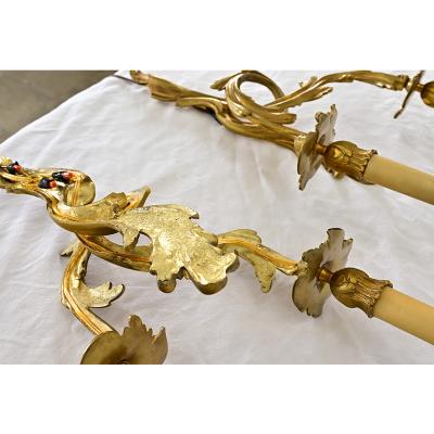 French Pair of Period Louis XV Wall Sconces
