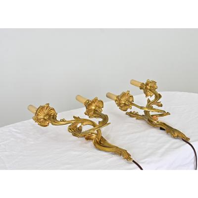 French Pair of Period Louis XV Wall Sconces